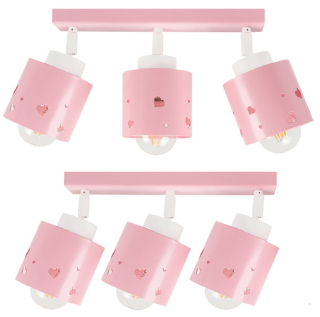 LAMPA SUFITOWA DZIECIĘCA RÓŻOWA WISZĄCA PLAFON SERCA RUCHOMY LUMIMI LBR/3