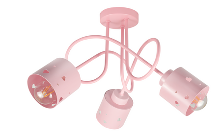 LAMPA SUFITOWA DO POKOJU DZIECIĘCEGO RÓŻOWA ŻYRANDOL E27 SERCA WISZĄCA LUMIMI R/3