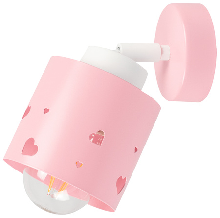 KINKIET RÓŻOWY SERCA DLA DZIECI LAMPA ŚCIENNA RUCHOMY LUMIMI KR/1