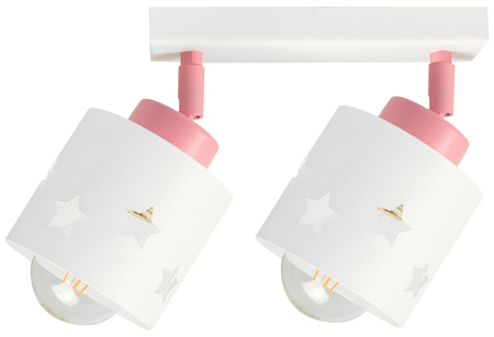 LAMPA SUFITOWA RÓŻOWO-BIAŁA GWIAZDKI DZIECIĘCA WISZĄCA RUCHOMA LUNARI LBR/2