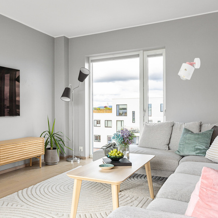 KINKIET BIAŁO - RÓŻOWY GWIAZDKI DLA DZIECI LAMPA ŚCIENNA LUNARI KBR/1