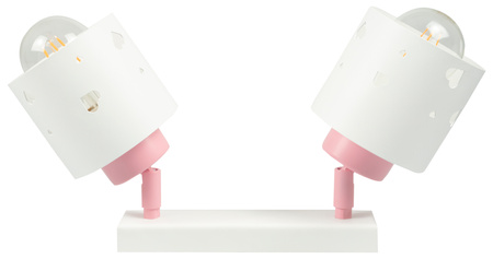 LAMPA SUFITOWA DLA DZIECI LISTWA SERDUSZKA BIAŁO-RÓŻOWA RUCHOMA LUMIMII LBR/2