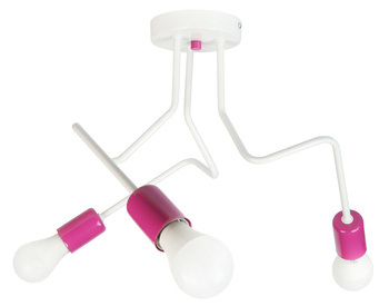 LAMPA SUFITOWA LUNA 1005/3 KOLOR BIAŁY-RÓŻ MODERNO