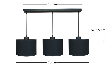 LAMPA MIRROR LINE 3 BLACK