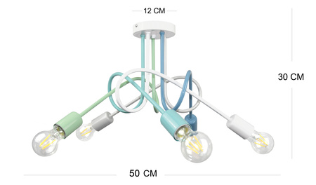 LAMPA SUFITOWA DZIECIĘCA MONDO PASTEL 1001/5MP2