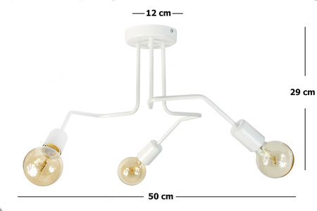 LAMPA SUFITOWA VANESSA 1004/3 KOLOR BIAŁY MODERNO