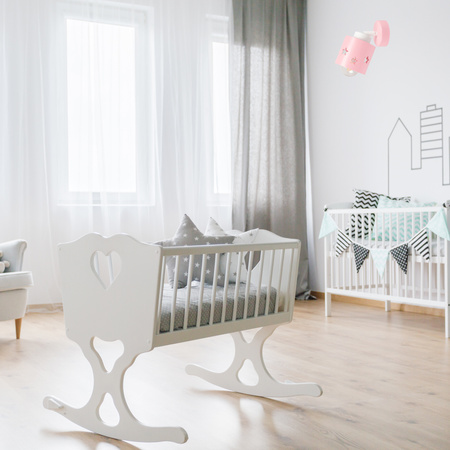 KINKIET RÓŻOWY DLA DZIECI LAMPA ŚCIENNA GWIAZDKI RUCHOMY LUNARI KR/1