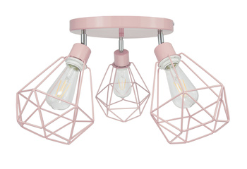 PLAFON OKRĄGŁY 3 CARMEN PASTEL RÓŻ MODERNO
