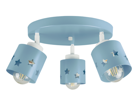 LAMPA SUFITOWA PLAFON NIEBIESKI DZIECIĘCY GWIAZDKI RUCHOMY KOSMOS STARS LUNARI PN/3