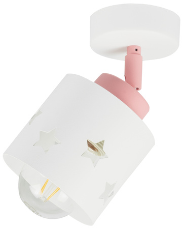 KINKIET BIAŁO - RÓŻOWY GWIAZDKI DLA DZIECI LAMPA ŚCIENNA LUNARI KBR/1