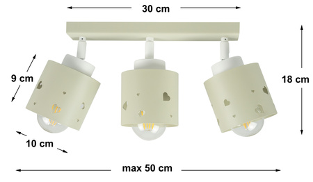 LAMPA DLA DZIECI BEŻOWA SUFITOWA WISZĄCA ŻYRANDOL PLAFON SERCA RUCHOMY LUMIMI LR/3