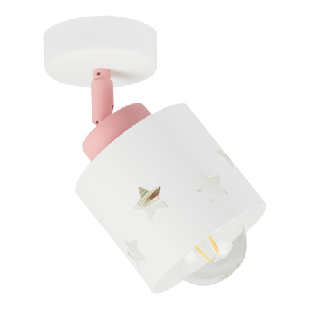 KINKIET BIAŁO - RÓŻOWY GWIAZDKI DLA DZIECI LAMPA ŚCIENNA LUNARI KBR/1