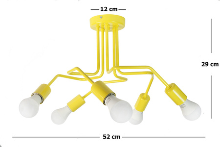 LAMPA SUFITOWA VANESSA 1004/5 ŻÓŁTY MODERNO