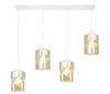 Lampa Biała Wisząca Żyrandol Listwa 4 Szklane Klosze Sufitowa Led Miodowy Klosz