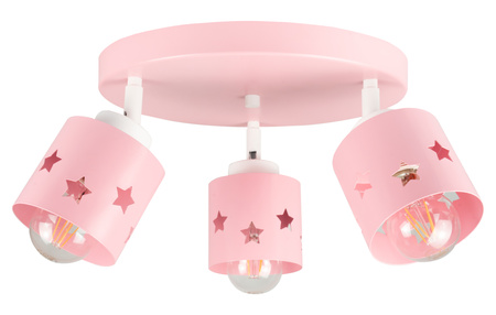 LAMPA SUFITOWA WISZĄCA RÓŻOWA DLA DZIECI PLAFON ŻYRANDOL GWIAZDKI RUCHOMY LUNARI PR/3