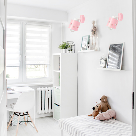 KINKIET RÓŻOWY SERCA DLA DZIECI LAMPA ŚCIENNA RUCHOMY LUMIMI KR/1