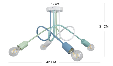 LAMPA SUFITOWA DZIECIĘCA MONDO PASTEL 1001/4MP3