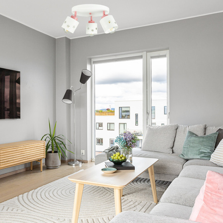 LAMPA SUFITOWA DZIECIĘCA PLAFON BIAŁY RÓŻOWY DLA DZIECI RUCHOMY E27 LUNARI PBR/3
