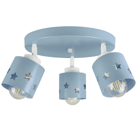 LAMPA SUFITOWA PLAFON NIEBIESKI DZIECIĘCY GWIAZDKI RUCHOMY KOSMOS STARS LUNARI PN/3
