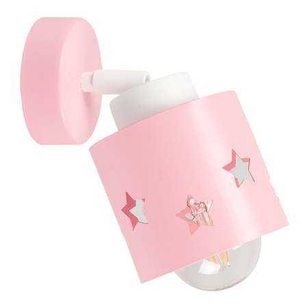KINKIET RÓŻOWY DLA DZIECI LAMPA ŚCIENNA GWIAZDKI RUCHOMY LUNARI KR/1