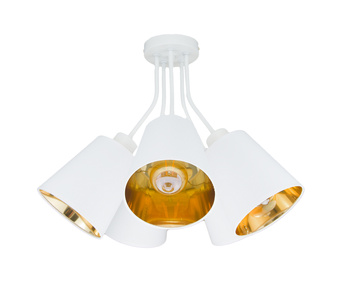 LAMPA SUFITOWA RAMO 5 BIAŁO-ZŁOTA