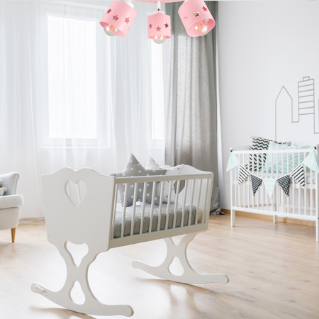 LAMPA SUFITOWA WISZĄCA RÓŻOWA DLA DZIECI PLAFON ŻYRANDOL GWIAZDKI RUCHOMY LUNARI PR/3