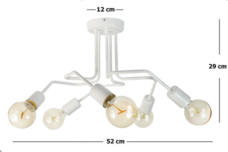 LAMPA SUFITOWA VANESSA 1004/5 BIAŁA MODERNO