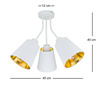 LAMPA SUFITOWA RAMO 3 BIAŁO-ZŁOTA
