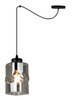 Lampa AURA Pająk czarna Sufitowa Wisząca Żyrandol 1 Szklany Klosz grafitowy