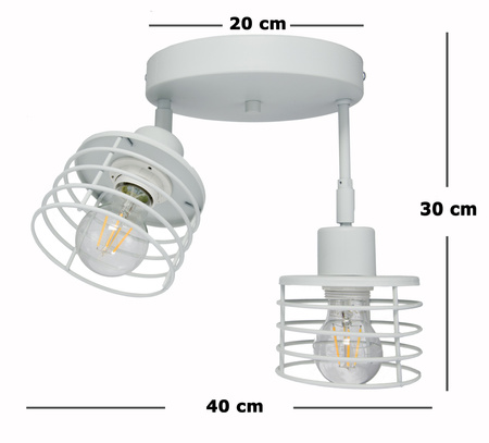 Lampa sufitowa plafon 2 poziomy LIZBONA 2P Szara