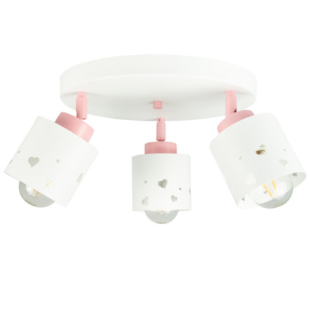 LAMPA SUFITOWA DLA DZIECI PLAFON SERDUSZKA BIAŁY LED RUCHOMY ŻYRANDOL LUMIMI PBR/3
