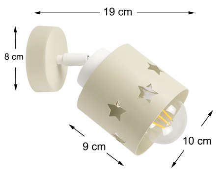 KINKIET DLA DZIECI LAMPA ŚCIENNA WISZĄCA PLAFON GWIAZDKI LED KIERUNKOWY LUNARI KB/1