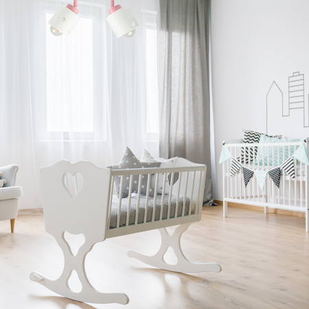 LAMPA SUFITOWA DLA DZIECI LISTWA SERDUSZKA BIAŁO-RÓŻOWA RUCHOMA LUMIMII LBR/2