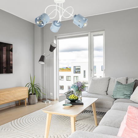 LAMPA SUFITOWA GWIAZDKI KOLOROWA DO POKOJU DZIECIĘGO ŻYRANDOL 3 WISZĄCA LUNARI BN/3