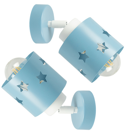 LAMPA KINKIET NIEBIESKI DLA DZIECI GWIAZDKI LED RUCHOMY LUNARI KN/1