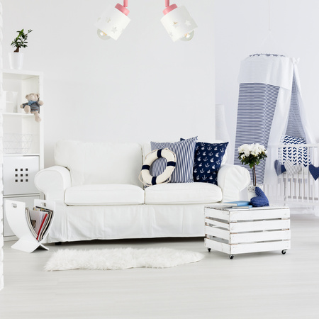 LAMPA SUFITOWA RÓŻOWO-BIAŁA GWIAZDKI DZIECIĘCA WISZĄCA RUCHOMA LUNARI LBR/2