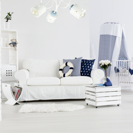 LAMPA SUFITOWA DLA DZIECI LED BIAŁO-NIEBIESKA ŻYRANDOL SERCA NOWOCZESNA ŻYRANDOL LUMIMI BBN/3