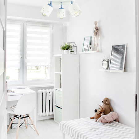 LAMPA SUFITOWA LED DZIECIĘCA PLAFON SERDUSZKA BIAŁO-NIEBIESKI RUCHOMY ŻYRANDOL E27 LUMIMI PBN/3