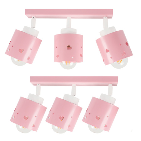 LAMPA SUFITOWA DZIECIĘCA RÓŻOWA WISZĄCA PLAFON SERCA RUCHOMY LUMIMI LBR/3