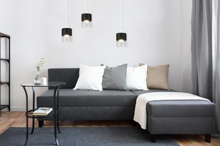 Lampa Pająk Wisząca Żyrandol 3 Płomienna Szklany Klosz Sufitowa Biała