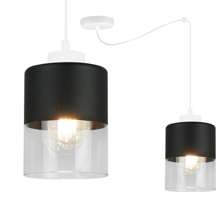 Lampa Pająk Wisząca Żyrandol 1 Płomienna Szklany Klosz Sufitowa Biała