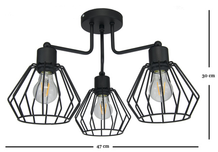 LOFTON 3 KOSZYKI DIAMENTY SZARA