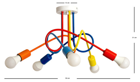Lampa sufitowa MONDO multikolor MODERNO 1001/5MX2