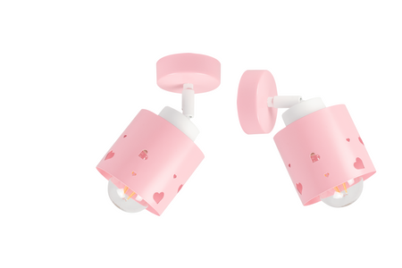 KINKIET RÓŻOWY SERCA DLA DZIECI LAMPA ŚCIENNA RUCHOMY LUMIMI KR/1