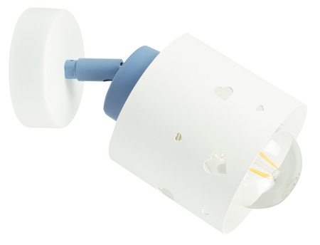 KINKIET BIAŁY LED SERDUSZKA LAMPA ŚCIENNA DLA DZIECI RUCHOMA LUMIMI KBN/1