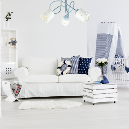 LAMPA SUFITOWA DO POKOJU DZIECIĘCEGO NIEBIESKO-BIAŁA ŻYRANDOL SERCA WISZĄCA LUMIMI NB/3