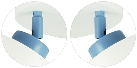 LAMPA SUFITOWA LED DZIECIĘCA PLAFON SERDUSZKA BIAŁO-NIEBIESKI RUCHOMY ŻYRANDOL E27 LUMIMI PBN/3