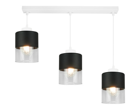 Lampa Wisząca Biała Żyrandol Listwa 2 Szklane Klosze Sufitowa Led Harmonia