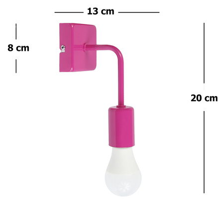 Kinkiet SQUARE 1003/1 KOLOR RÓŻOWY MODERNO