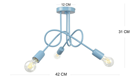 Lampa sufitowa dziecięca MONDO NIEBIESKI PASTEL